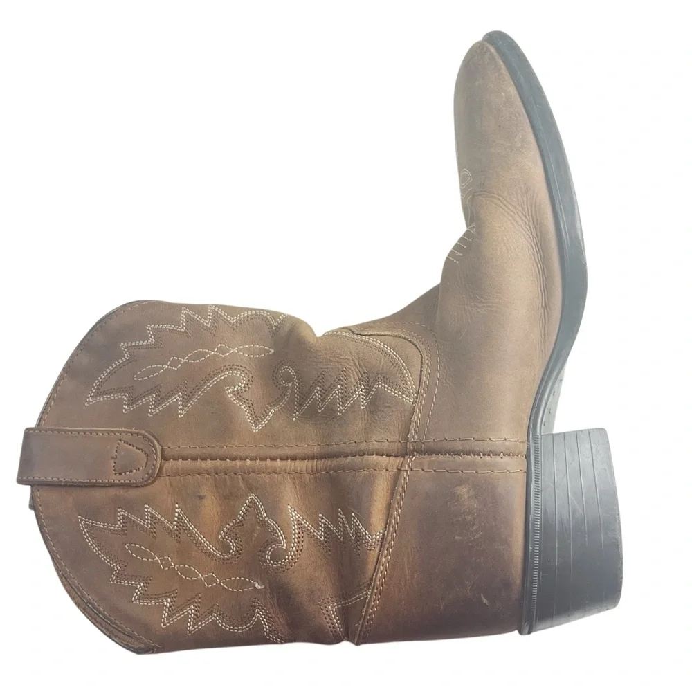 Dan Post Childrens Leather Cowboy Boots Size 2 1/2 Brown‎ Western Boho Co…